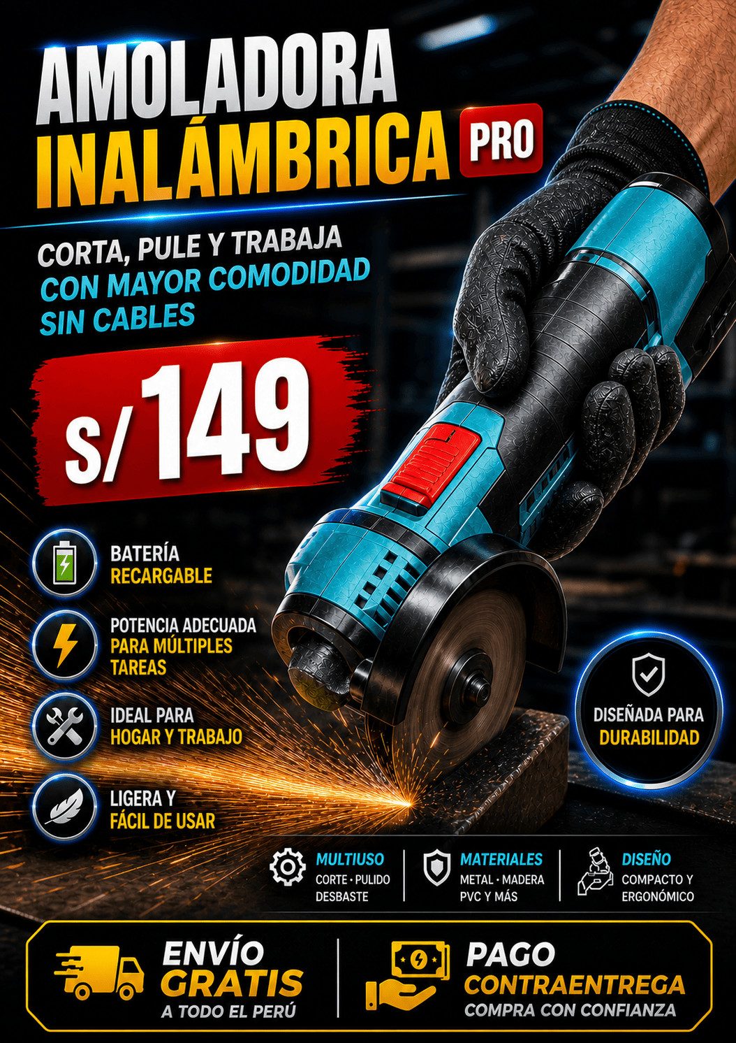 AMOLADORA INALAMBRICA