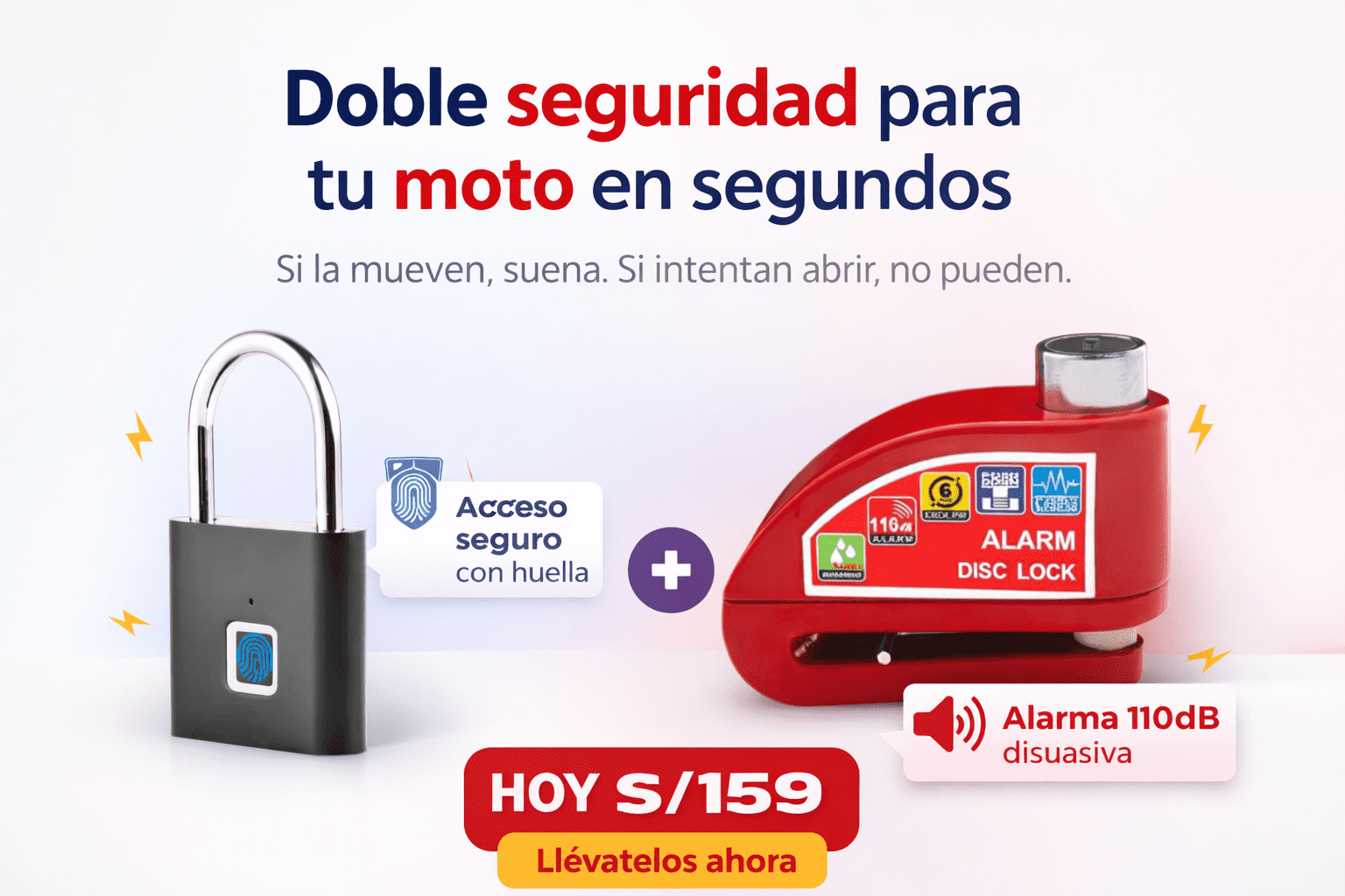 Kit Seguridad Inteligente para Moto – Protección con Alarma y Huella Digital