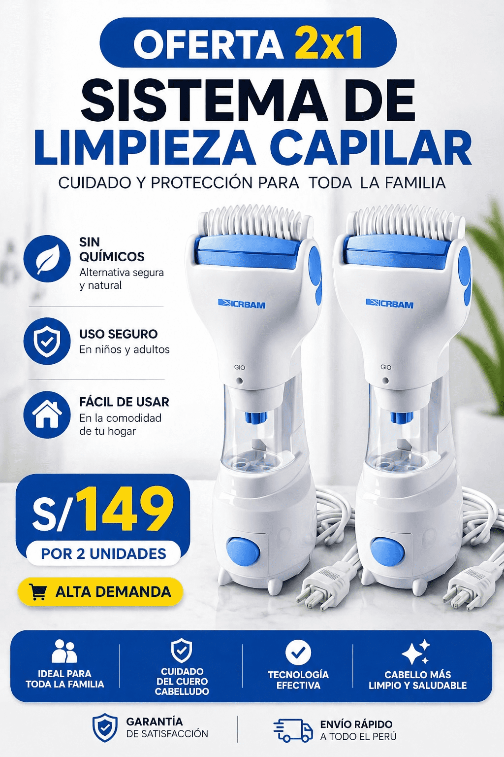 Sistema de Limpieza Capilar 2x1 para Toda la Familia